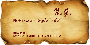 Noficzer Győző névjegykártya